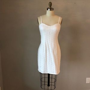 Express White Eyelot Dress